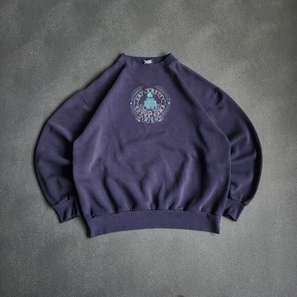 Vintage Notre Dame Fighting Irish Navy Blue Sweatshirt XL - Picture 1 of 6
